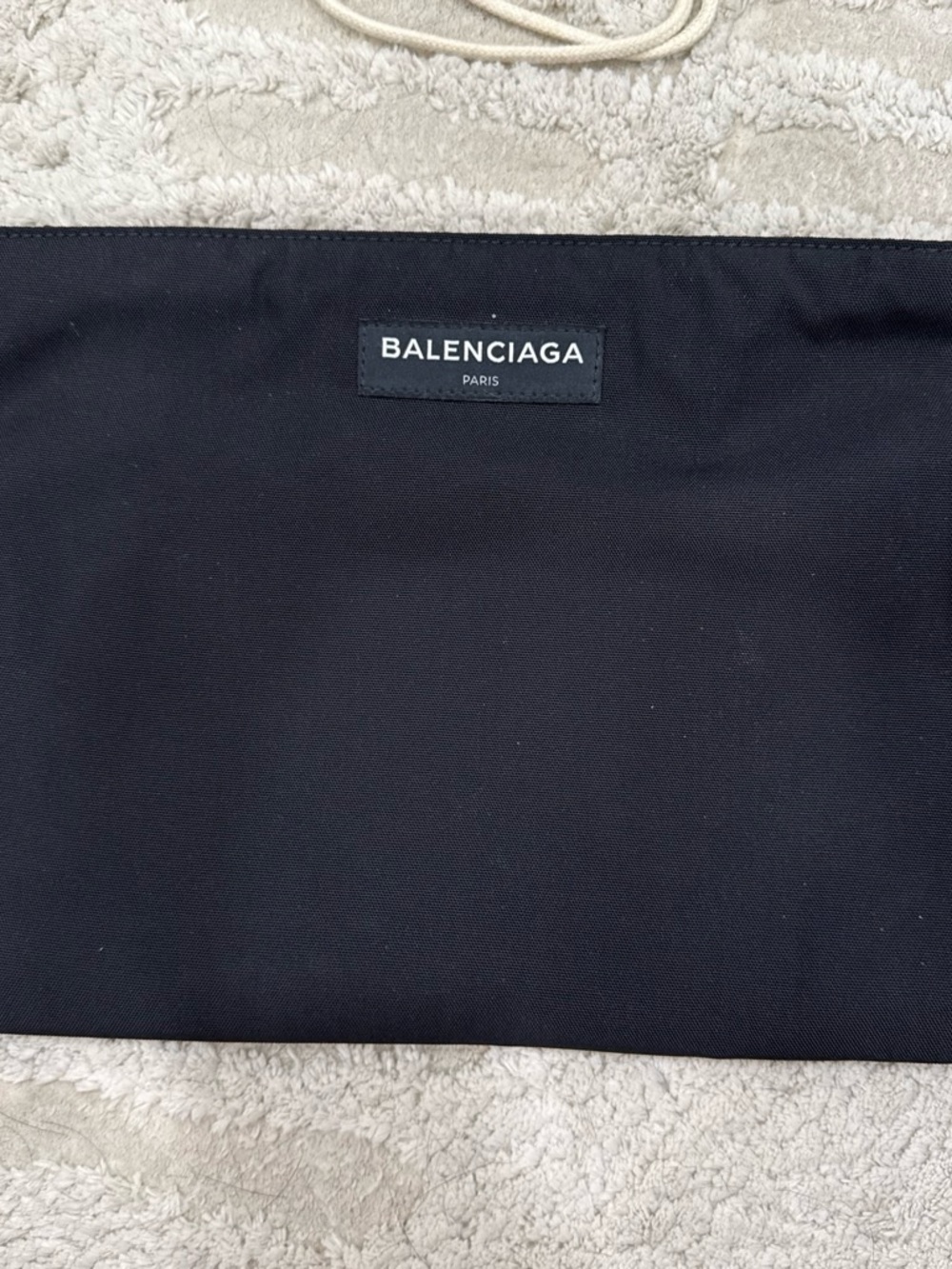 Balenciaga Black Nylon Toiletry Pouch with Logo Patch